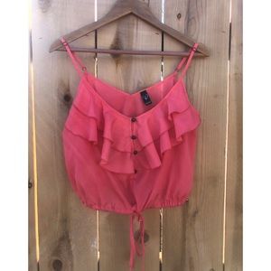 Coral Crop Blouse